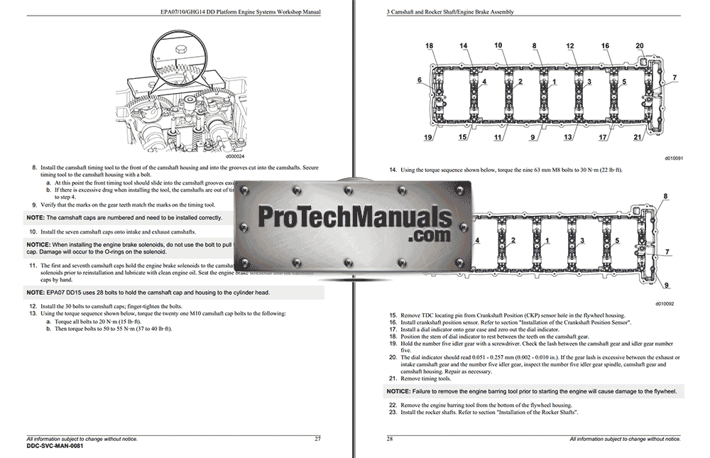 Detroit DD13, DD15, DD16 EPA07/10/GHG14 Engine Manual PDF